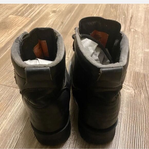 HARLEY DAVIDSONMOTORCYCLESWOMENS LEATHERBIKER BOOTS SZ 8.5STRAP LACE UP - Picture 5 of 8